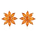 Jalisco Fire Opal Floral Stud Earrings in Vermeil Yellow Gold Over Sterling Silver 1.65 ctw - Sticky add to cart bar