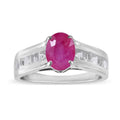 Premium Mozambique Ruby and White Topaz Ring in Platinum Over Sterling Silver 2.50 ctw - Sticky add to cart bar