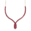 AAA Niassa Ruby (FF) V-shape Waterfall Necklace 18 Inches in Vermeil Yellow Gold Over Sterling Silver 20.90 ctw - Sticky add to cart bar