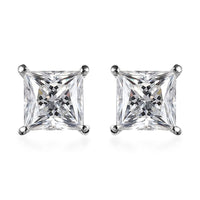 Moissanite Solitaire Stud Earrings in Platinum Over Sterling Silver 2.40 ctw