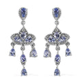 Tanzanite and White Zircon Chandelier Earrings in Platinum Over Sterling Silver 2.50 ctw - Sticky add to cart bar