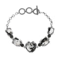 Artisan Crafted White Buffalo Toggle Clasp Heart Bracelet in Sterling Silver (7.25 In) 23.75 ctw - Sticky add to cart bar