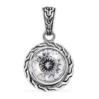 Bali Legacy 120 Facet Moissanite Pendant in Sterling Silver 3.40 ctw