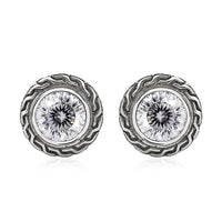 Bali Legacy 120 Facet Moissanite Stud Earrings in Sterling Silver 3.60 ctw