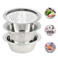 Set of 3 Stainless Steel Multifunctional Grating Basin Set - Sticky add to cart bar