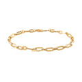 14K Yellow Gold 3mm Figaro Paper Clip Bracelet (7.00 In) 1.90 Grams - Sticky add to cart bar