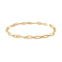 14K Yellow Gold 3mm Figaro Paper Clip Bracelet (7.00 In) 1.90 Grams