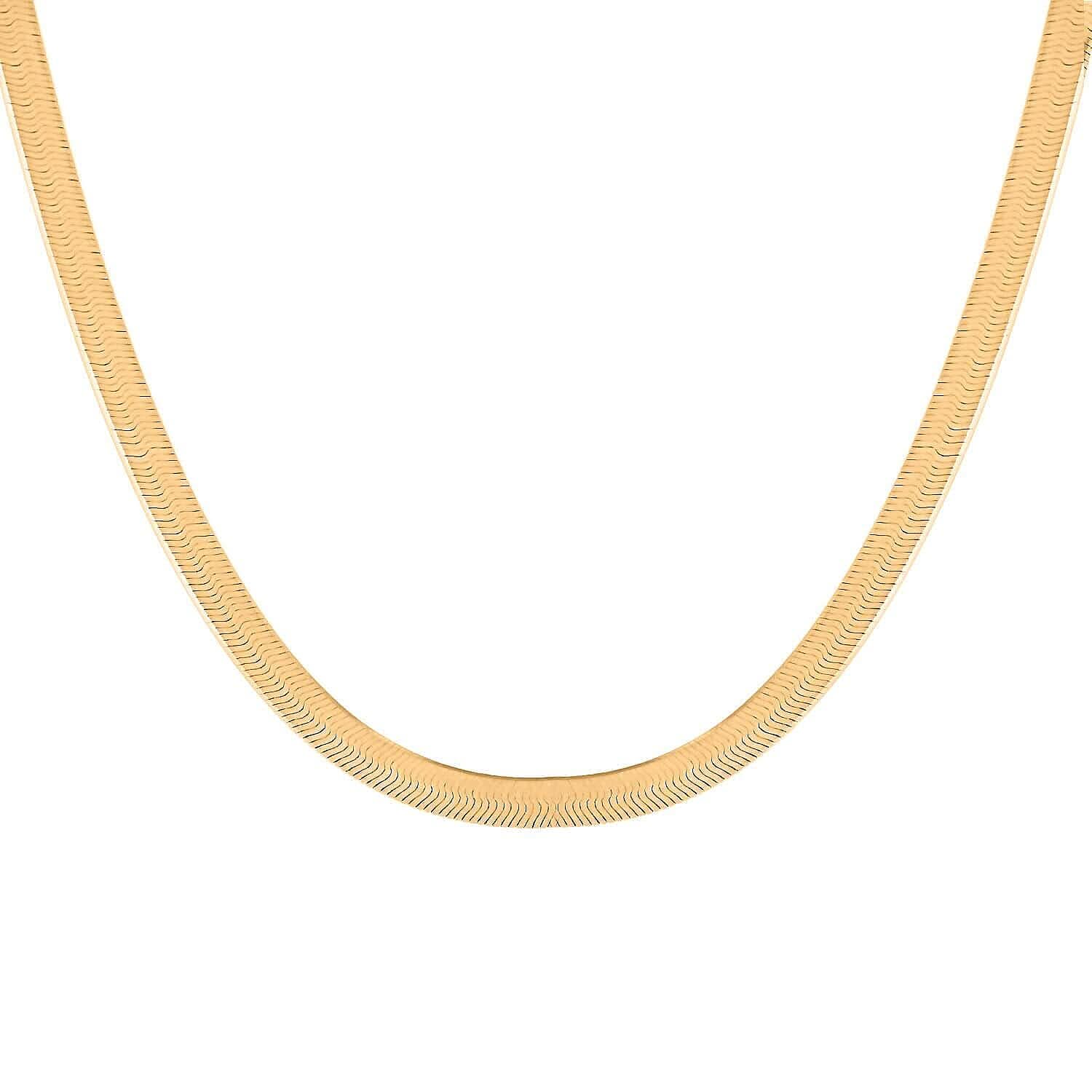 14K Yellow Gold 5mm Herringbone Necklace 20 Inches 9.30 Grams