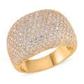 Simulated Diamond Dome Ring in Goldtone (Size 10.0) 3.50 ctw - Sticky add to cart bar
