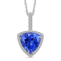 Certified & Appraised Rhapsody AAAA Tanzanite and E-F VS Diamond 3.75 ctw Halo Pendant without Chain in 950 Platinum - Sticky add to cart bar