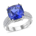 Certified Rhapsody 950 Platinum AAAA Tanzanite, Diamond (E-F, VS) Solitaire Ring (9 g) (Del. in 5-7 Days) 5.00 ctw - Sticky add to cart bar