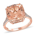 Certified and Appraised Iliana 18K Rose Gold AAA Marropino Morganite and G-H SI Diamond Ring 6.60 ctw - Sticky add to cart bar