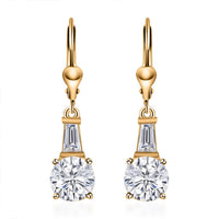 Moissanite Lever Back Earrings in Vermeil Yellow Gold Over Sterling Silver 2.65 ctw