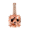 Certified and Appraised Luxoro 14K Rose Gold AAA Marropino Morganite and G-H I2 Diamond Pendant without Chain 3.75 ctw - Sticky add to cart bar