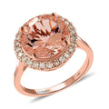 Certified and Appraised Luxoro 14K Rose Gold AAA Marropino Morganite and G-H I2 Diamond Ring 4.65 ctw - Sticky add to cart bar
