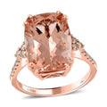 Certified & Appraised Luxoro 14K Rose Gold AAA Marropino Morganite and G-H I2 Diamond Ring 6.70 ctw - Sticky add to cart bar