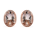 Marropino Morganite Solitaire Stud Earrings in Vermeil Rose Gold Over Sterling Silver 0.85 ctw - Sticky add to cart bar