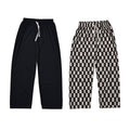 Black and Brown Checkered Printed Pattern Stretch Lounge Pant - One Size Fits Most - Sticky add to cart bar