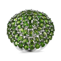 Chrome Diopside Cluster Ring in Platinum Over Sterling Silver (Size 6) 9.65 ctw