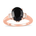 Thai Black Spinel Solitaire Ring in Vermeil Yellow Gold Over Sterling Silver (Size 6.0) 3.35 ctw - Sticky add to cart bar