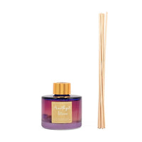 105ml healing stone reed diffuser in round jar with reed sticks Fragrances: Amythyst Stone Colour: Purple Size: 2.75x2.75x8.7 inch
