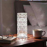 Rechargeable Rose Diamond Table Lamp with Touch and Remote Control (3.14"x3.14"x8.26") - Multi-Color Changing Light
