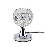 TLV Homesmart Silver Round Crystal Lamp with Touch Control (3.9"x7.87")