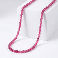 Certified and Appraised Iliana 18K Yellow Gold AAAA Ouro Fino Rubellite Graduated Single Strand Beaded Necklace 18 Inches 75.00 ctw