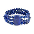 Lapis Lazuli Beaded Stretch Bracelet 215.85 ctw - Sticky add to cart bar