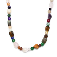 Multi Gemstone 250.00 ctw Necklace in Sterling Silver 20 Inches