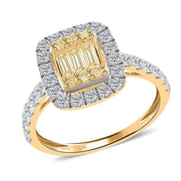 14K Yellow Gold Natural Yellow and White Diamond I2-I3 Ring (Size 6.0) 1.00 ctw