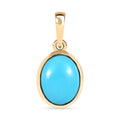 Luxoro 10K Yellow Gold Premium Sleeping Beauty Turquoise Solitaire Pendant 1.50 ctw - Sticky add to cart bar