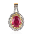 Premium Niassa Ruby (FF) and Multi Gemstone Double Halo Pendant in Vermeil Yellow Gold Over Sterling Silver 2.75 ctw - Sticky add to cart bar
