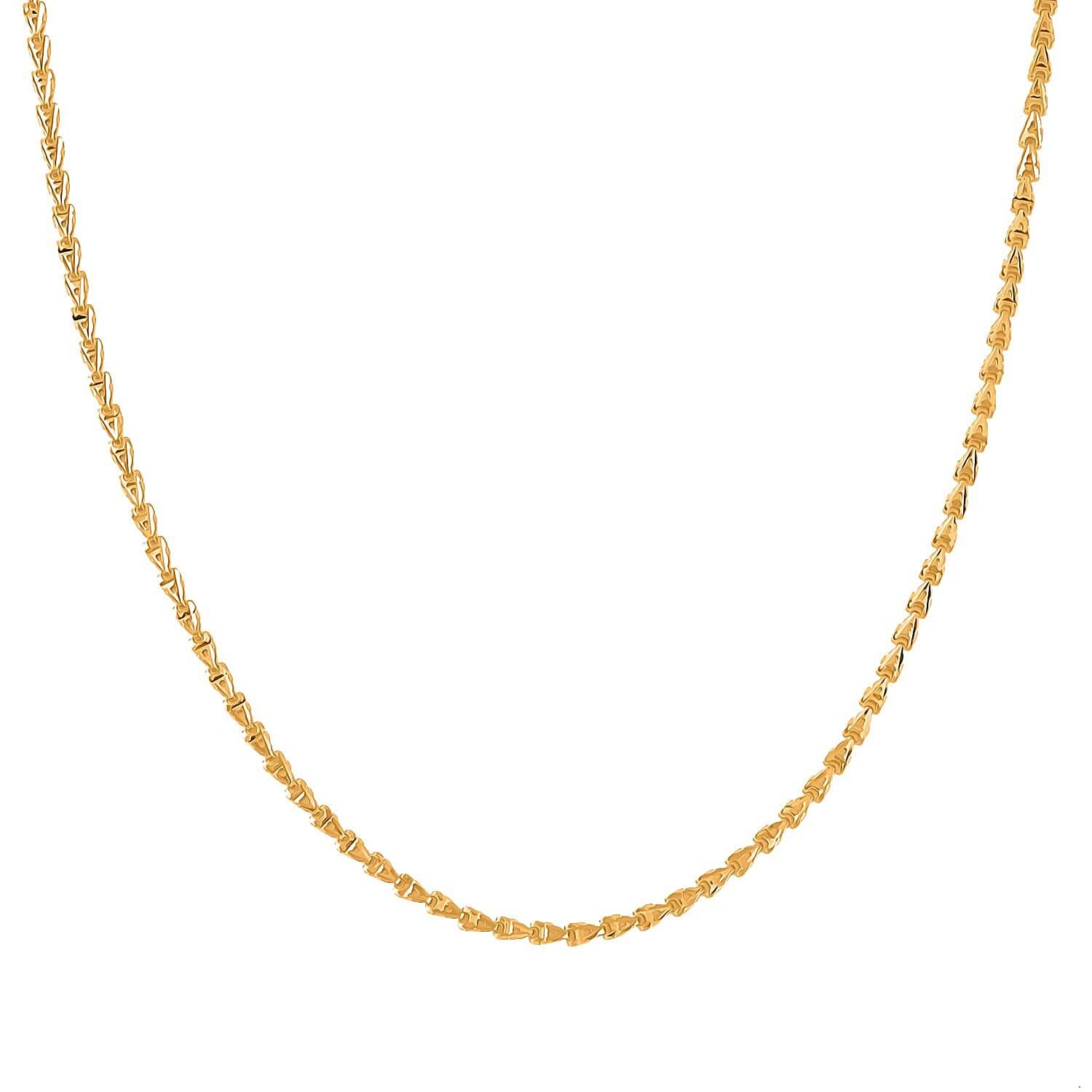 24K Yellow Gold Electroform Link Chain Necklace 20 Inches 6.10 Grams