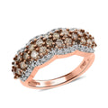 Natural Champagne, White Diamond Ring in Sterling Silver 1.00 ctw - Sticky add to cart bar