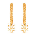24K Yellow Gold Floral Hoop Earrings (2.20 g) - Sticky add to cart bar