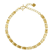 24K Yellow Gold Electroform Link Chain Bracelet (6.5-8In) 5.20 Grams