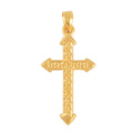 Electroform Textured Cross Pendant without Chain in 24K Yellow Gold 2.50 Grams - Sticky add to cart bar