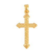 Electroform Textured Cross Pendant without Chain in 24K Yellow Gold 2.50 Grams
