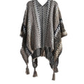 Grey Color Zigzag Pattern Knitted Shawl (51.18"x39.37") - Sticky add to cart bar