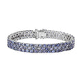 Karis Tanzanite Three-Row Bracelet in Platinum Bond (7.25 In) (Del. in 5-7 Days) 21.00 ctw - Sticky add to cart bar