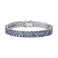 Karis Tanzanite Three-Row Bracelet in Platinum Bond (7.25 In) (Del. in 5-7 Days) 21.00 ctw