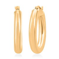 Vicenza Oval Italian 14K Yellow Gold Hoop Earrings 1.50 Grams
