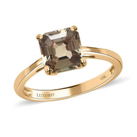 Luxoro 10K Yellow Gold Asscher Cut AAA Turkizite Solitaire Ring 2.00 ctw