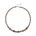 Red Tiger's Eye, Austrian Crystal Beaded Necklace (18-20 Inches) in Silvertone 142.00 ctw - Sticky add to cart bar