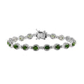 Chrome Diopside and White Zircon Bracelet in Platinum Over Sterling Silver (8.00 In) 8.90 ctw - Sticky add to cart bar