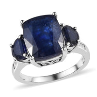 Masoala Sapphire (FF) and White Topaz Ring in Platinum Over Sterling Silver (Size 6.0) 10.15 ctw