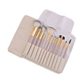 Cream 12pcs Make up Brush Set with Storage Bag - Sticky add to cart bar