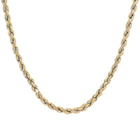 10K Yellow Gold 4mm Rope Chain Necklace 20 Inches 6.50 Grams