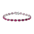 Niassa Ruby (FF) and Moissanite Bracelet in Platinum Over Sterling Silver (6.50 In) 20.50 ctw - Sticky add to cart bar